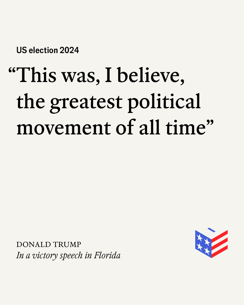 Donald Trump has claimed victory at a post-election party in Florida.  Alluding to his near-assassination, he said that “God spared my life” so  that he would “save our country” and promised a “