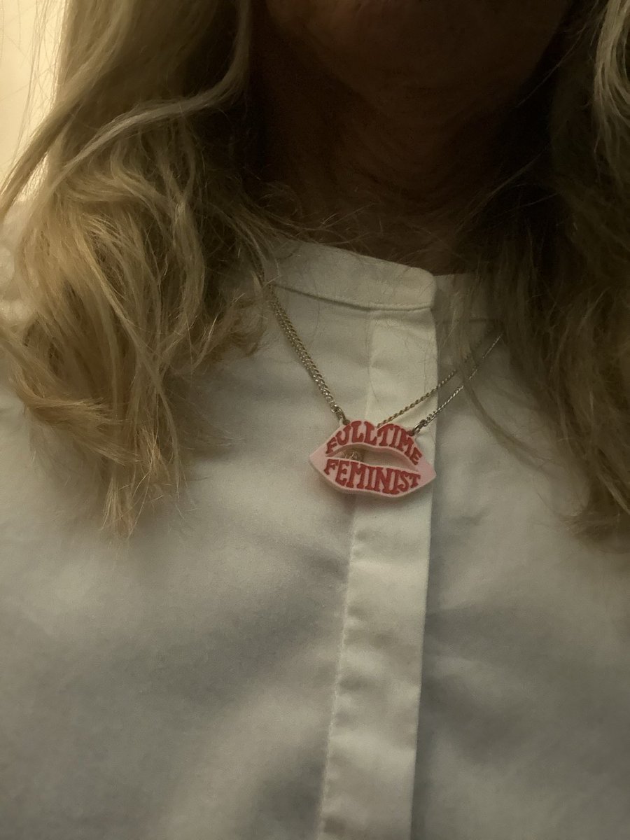 Misogyny played a massive part in what happened. Don't normally wear this ⁦<a href="/tattydevine/">Tatty Devine</a>⁩ for work; today I do 💪🏼🇺🇸 #fulltimefeminist
