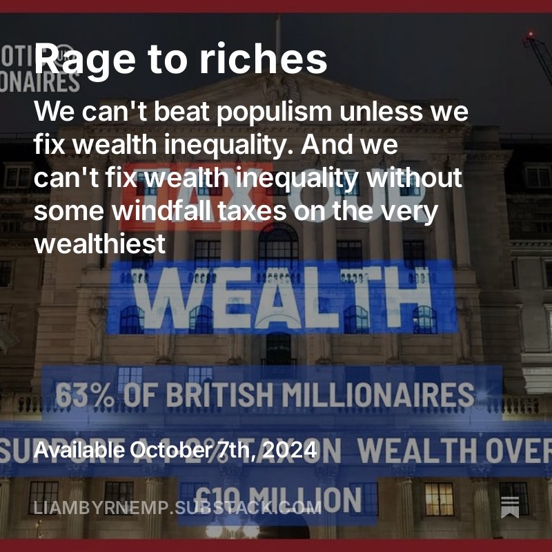 Liam Byrne MP (@liambyrnemp) on Twitter photo Inequality is rocket fuel for populists
So if there’s one big lesson for <a href="/UKLabour/">The Labour Party</a> from last night, it’s simple: we have to have a project that closes the yawning gulf in inequality that divides
our nation.
Not just inequality of income. But inequality of wealth 👇 Inequality is rocket fuel for populists
So if there’s one big lesson for <a href="/UKLabour/">The Labour Party</a> from last night, it’s simple: we have to have a project that closes the yawning gulf in inequality that divides
our nation.
Not just inequality of income. But inequality of wealth 👇