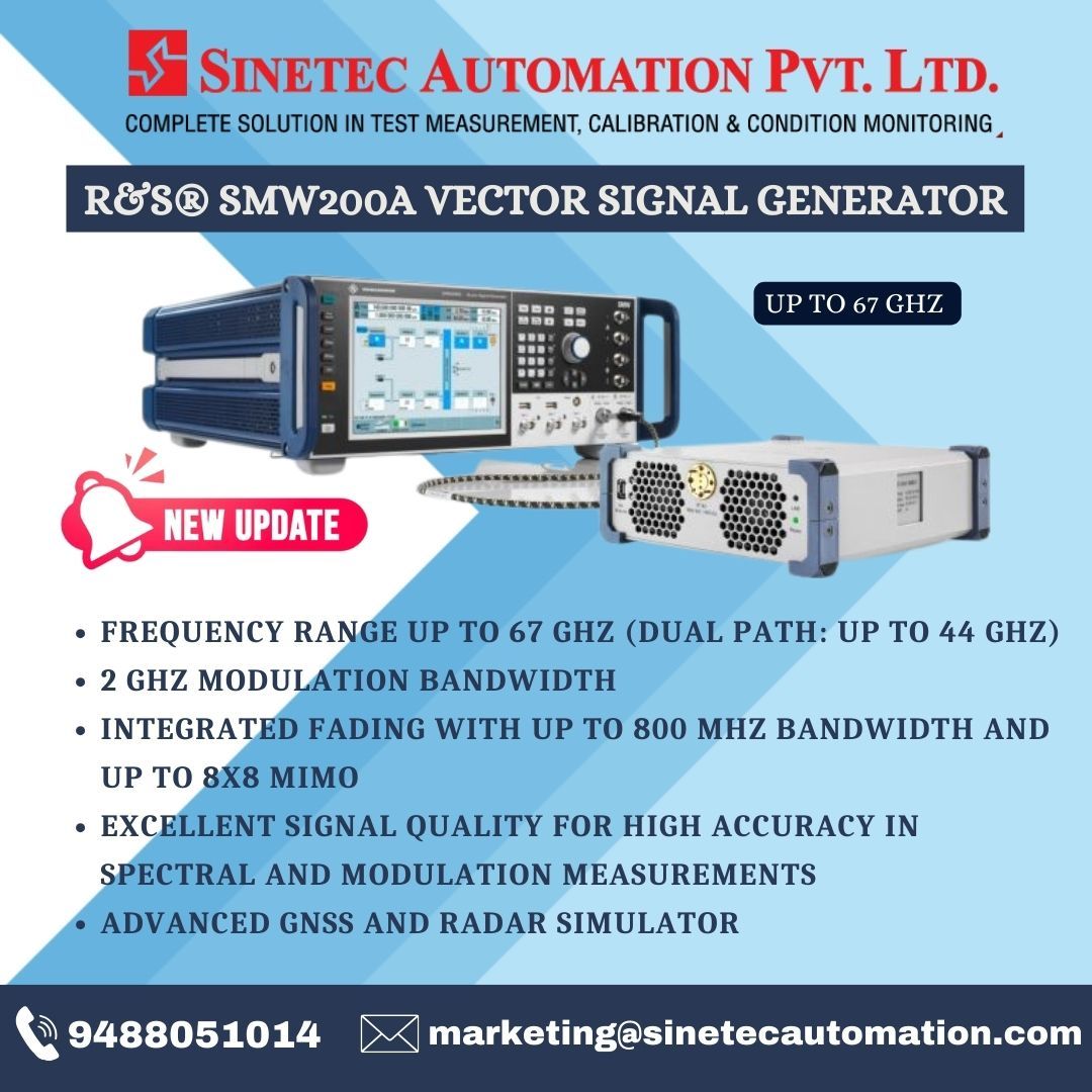 sinetec's tweet photo. R&amp;S®SMW200A easily generates the appropriate test signals with top performance. 
#R&amp;S  #sinetec #sinetecautomation #measurementtool #testsignals #coimbatore https://t.co/TdNJonw4Hb
