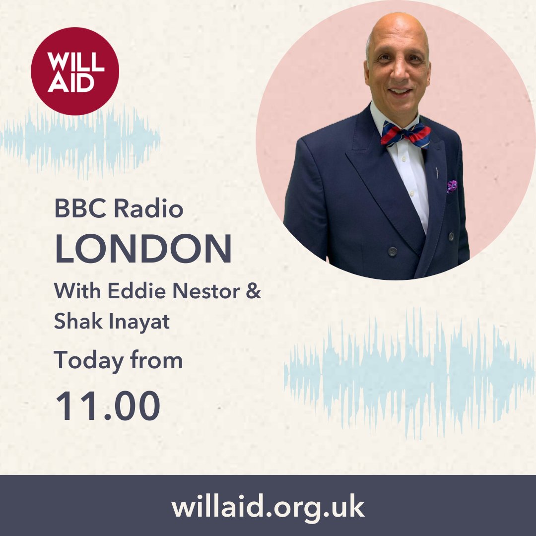 Will_Aid's tweet photo. 📣 Tune in to @EddieNestorMBE on @BBCRadioLondon from 11am today to hear @ShakInayat, Principal Senior Solicitor at @PennChambersUK, discuss the benefits of #WillAid & answer listener questions!
#WillAid2024 #makeawill https://t.co/qdOoJC9K1m