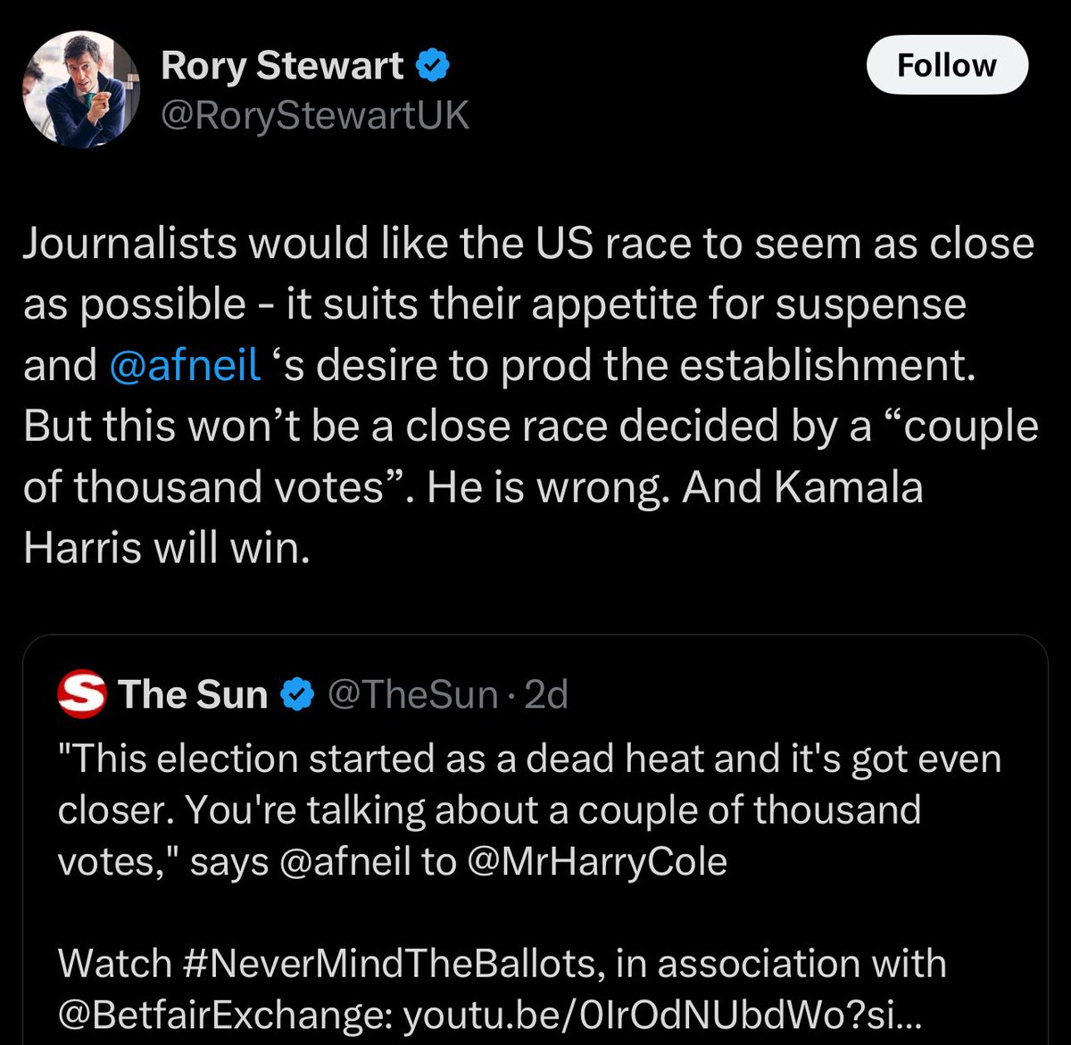 patrickbowe's tweet image. 😂 @RoryStewartUK  Time to give up politics?