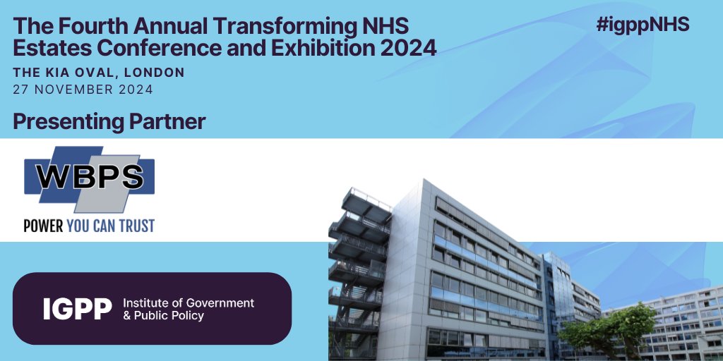 Institute of Government & Public Policy (@igpp_) on Twitter photo We are delighted to announce <a href="/WBPSLTD/">WB Power Services Ltd</a> will be a Presenting Partner for The Fourth Annual Transforming NHS Estates Conference and Exhibition 2024.
👉Find more information here - hubs.ly/Q02Wk2840
#igppNHS #NHSestates #NHS #estates We are delighted to announce <a href="/WBPSLTD/">WB Power Services Ltd</a> will be a Presenting Partner for The Fourth Annual Transforming NHS Estates Conference and Exhibition 2024.
👉Find more information here - hubs.ly/Q02Wk2840
#igppNHS #NHSestates #NHS #estates
