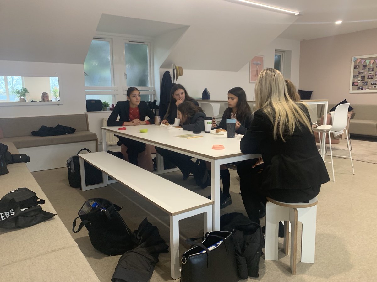 7ACL are very excited this morning as they have been invited up to the sixth form common room for hot chocolate and pastries with the Year 13 girls #time to talk