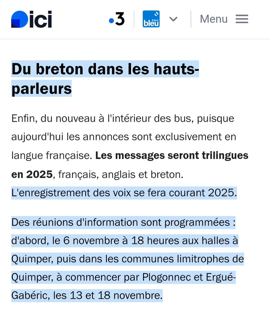 Brezhoneg a vo e-barzh kirri-boutin Kemper e 2025.
#Brezhoneg #Kemper 

francebleu.fr/infos/transpor…