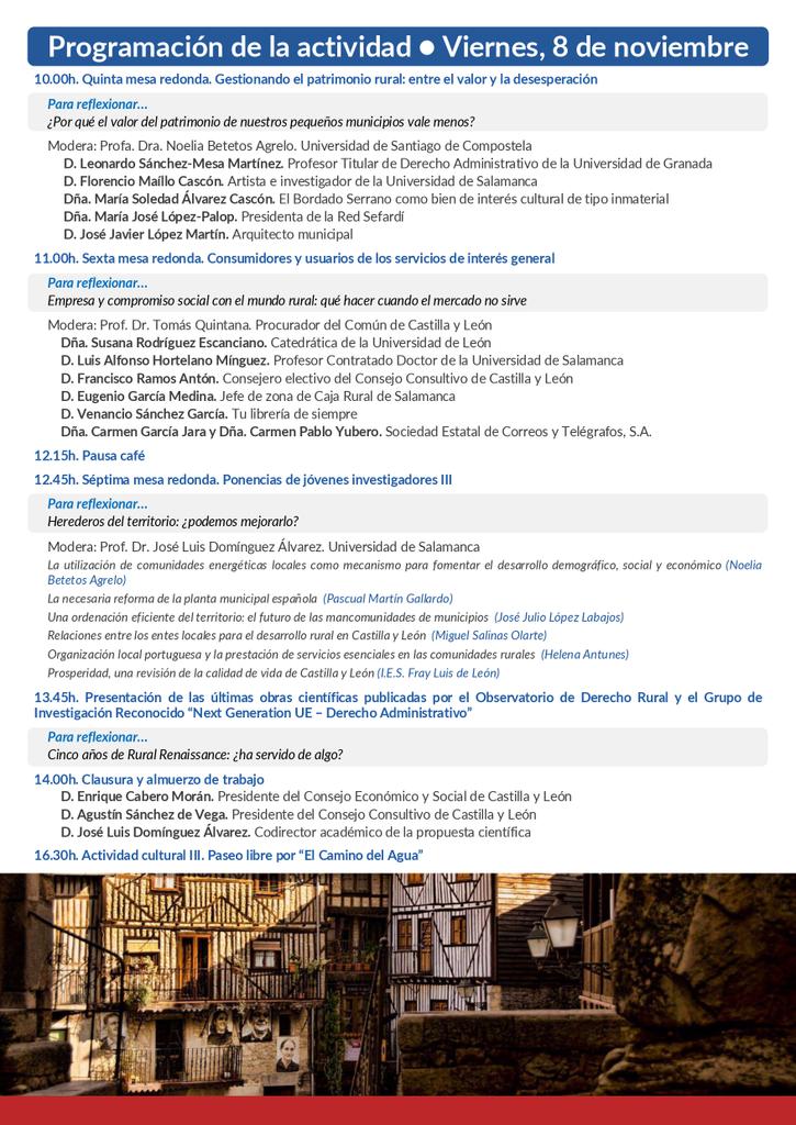 #ProgramaciónDefinitiva 

Mañana arranca la quinta edición del "Congreso Rural Renaissance: Territorio, municipios y servicios. Entre la tradición y el cambio"
🌾🐑

📍Centro de Interpretación del Bordado Serrano (Mogarraz)
📅 7 y 8 de noviembre