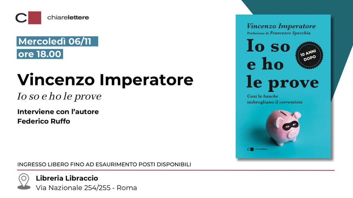 Chiarelettere (@chiarelettere) on Twitter photo Trump presidente degli USA. Alcuni scenari a breve termine secondo <a href="/Imperatore1963/">Vincenzo Imperatore👑🏦📈📚⚽️</a>
Isolamento Unione Europea, dazi all’esportazione verso USA, apprezzamento del $ su € e quindi spirale dei tassi in aumento... Per saperne di più, stasera a Roma con <a href="/FedericoRuffo/">Federico Ruffo</a> <a href="/libraccio/">il libraccio</a> Trump presidente degli USA. Alcuni scenari a breve termine secondo <a href="/Imperatore1963/">Vincenzo Imperatore👑🏦📈📚⚽️</a>
Isolamento Unione Europea, dazi all’esportazione verso USA, apprezzamento del $ su € e quindi spirale dei tassi in aumento... Per saperne di più, stasera a Roma con <a href="/FedericoRuffo/">Federico Ruffo</a> <a href="/libraccio/">il libraccio</a>