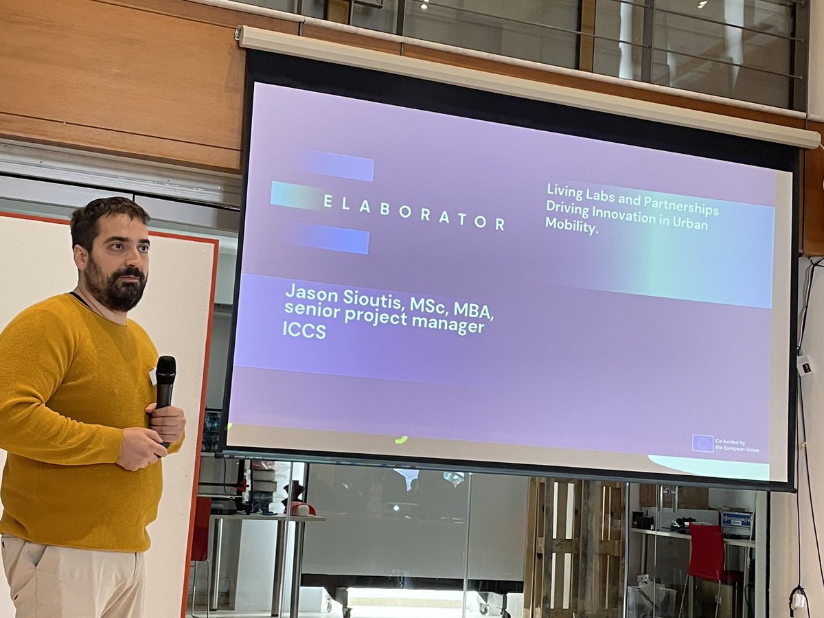 #HappeningNow at the Revolutionizing Mobility: Unlocking Innovation Potential Event <a href="/inno_mob/">Inno-Mob project</a> our #JasonSioutis presenting <a href="/ELABORATOR_EU/">ELABORATOR Project</a> 🙌 <a href="/ISENSE_GROUP/">I-SENSE GROUP/ ICCS</a> is coordinating this #innovative project!
#HorizonEU #SustainableMobility