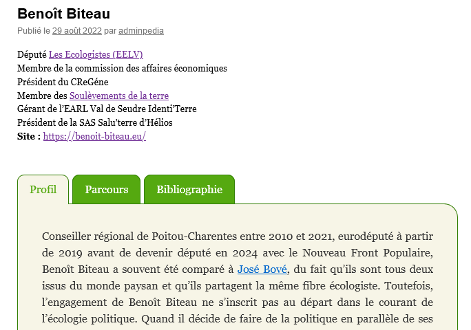 ecolopedia's tweet photo. Mise à jour des éléments concernant le député écologiste @BenoitBiteau : https://t.co/cMcLQKuYsc https://t.co/AMsAXNhQO8