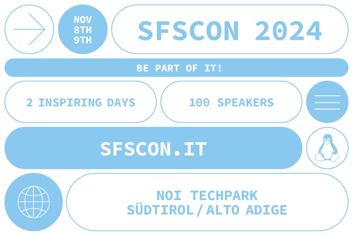 HIT_trentino's tweet photo. In settimana al NOI Techpark di #Bolzano si terrà @SFScon 2024
Venerdì 8 alle ore 14:20 per @HIT_trentino interverrà Elisa Morganti
Parlerà del progetto 🇪🇺 @ZOOOMProject che si è concluso di recente
👉https://t.co/rgKq8GWoTg
Non mancate!
#opendata #openhardware #opensoftware #IP https://t.co/0Qv3PA6eoS