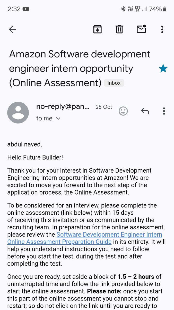 Naved_ab7's tweet image. 🚀 Aiming high with Amazon! Passed both rounds of coding challenges for the SDE I Intern role ✅💪 Wrapped up with a test on Amazon&apos;s Leadership Principles. Fingers crossed for the interview stage! 🤞 #AmazonInternship