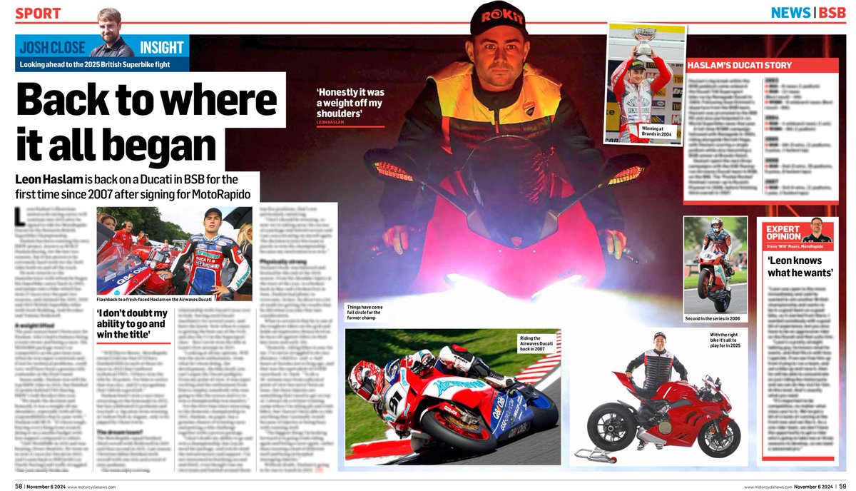 You've seen the big <a href="/realleonhaslam/">leon haslam</a> news... You can also read our exclusive interview with the man himself inside this week's <a href="/MCNnews/">Motor Cycle News</a>. #BSB #Ducati