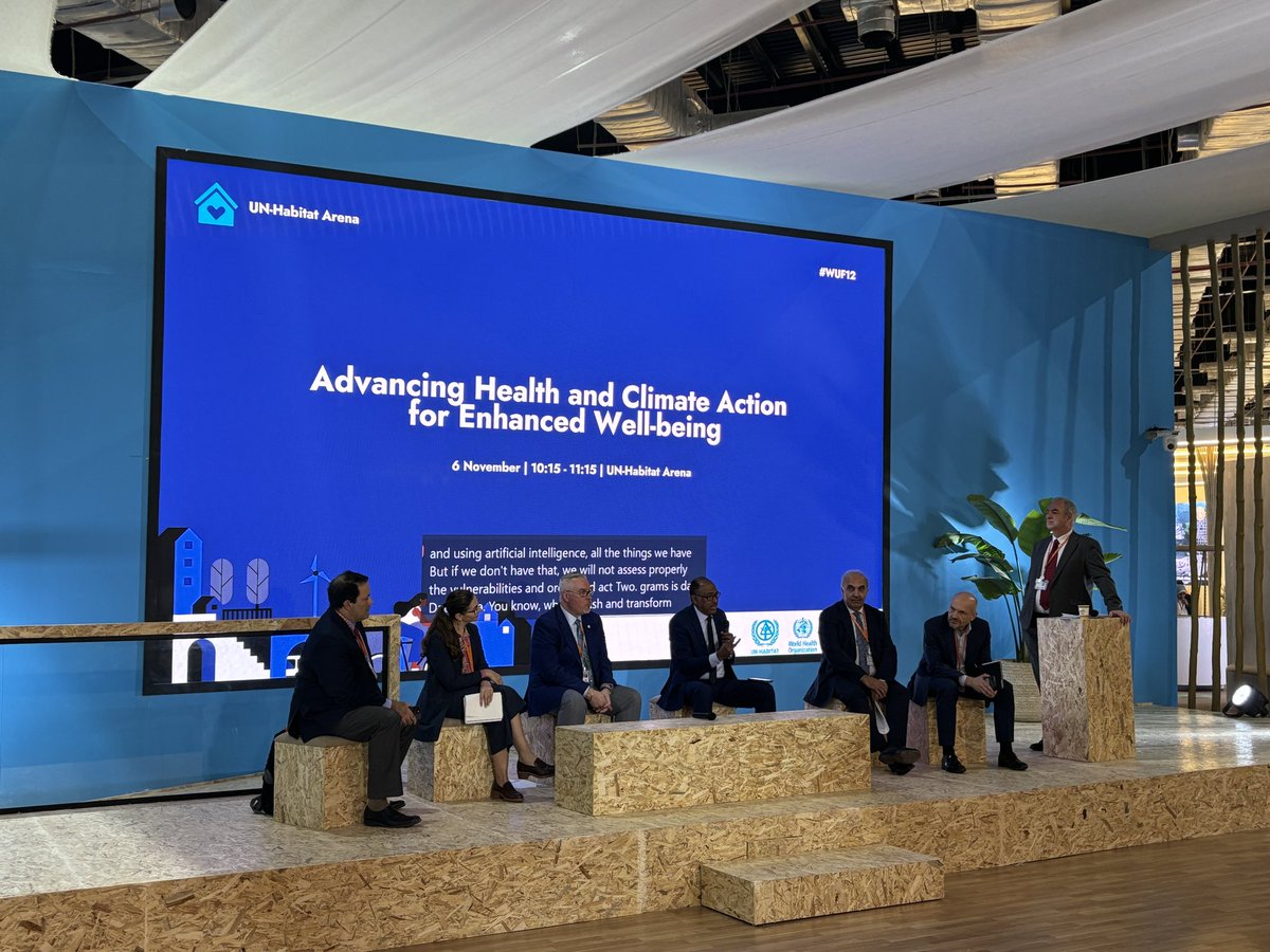 <a href="/WHO/">World Health Organization (WHO)</a> #UrbanHealth <a href="/josegsiri/">Jose Siri</a> is now speaking at the #WUF12 <a href="/UNHABITAT/">UN-Habitat</a> Arena. Integrated strategic approaches to urban health can help cities and countries to achieve both health and climate goals. 
#climatechange #WHOatWUF12