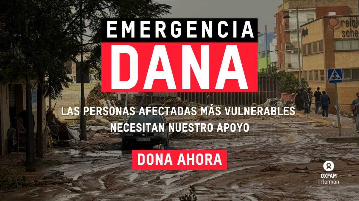 🔴 La DANA ha dejado a miles de personas vulnerables en una situación muy complicada.

Por eso, estamos recogiendo donativos para apoyar a las organizaciones locales en Valencia y que trabajan directamente con personas en situación de vulnerabilidad ⬇
oxf.am/_emergenciadana