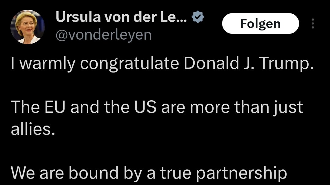 #Trump says "whether the women like it or not, I'm going to protect them". #VonderLeyen warmly congratulates.