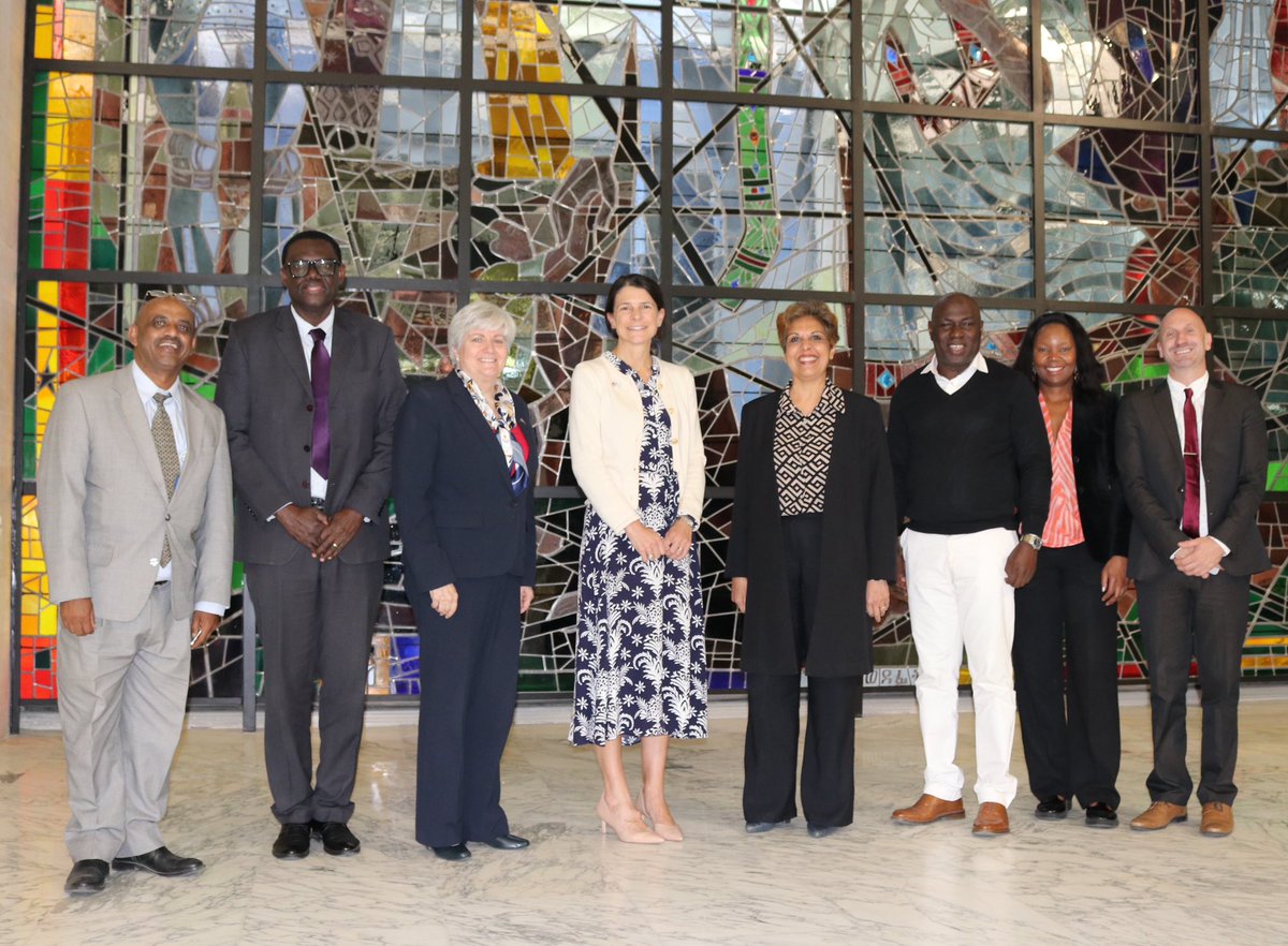 Stephanie Sullivan, <a href="/US_AU/">US Mission to the AU</a> Ambassador and Representative to UN <a href="/ECA_OFFICIAL/">ECA</a>, and Courtney O’Donnell, U.S. Permanent Representative to <a href="/USUNESCO/">U.S. Mission to UNESCO</a>, visited the newly renovated Africa Hall at the UNECA with Dr. Rita Bissonnauth, <a href="/UNESCO_Addis/">UNESCO to AU,UNECA,Ethiopia</a>, and her colleagues. 
 #Africa #UNESCO