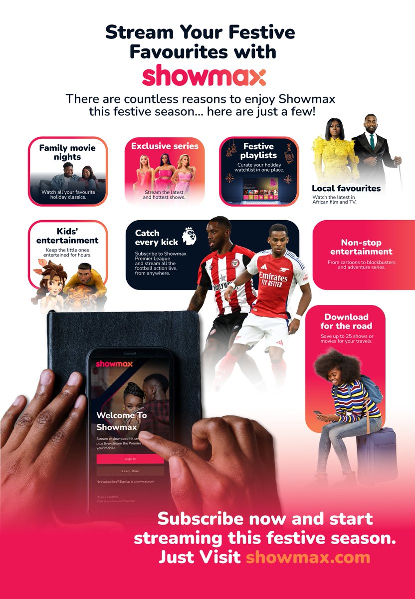 DStvUganda's tweet image. Stream or download blockbuster movies, hit series, and more. Plus, catch every Premier League match live on Showmax.🍿

Visit: shw.mx/4cacPAo to sign up today.

#TheNewShowmax
#JoinThatShowmaxLife