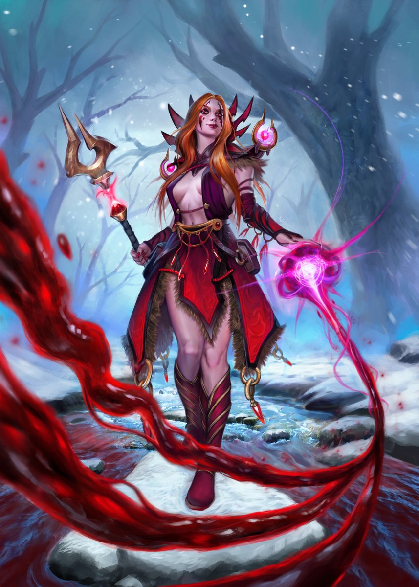 HI THERE! My new adventure begins here! Starting with this blood sorceress
.
.
.
.
.
#sorceress #fantasyart #dnd5e #mtg #commission