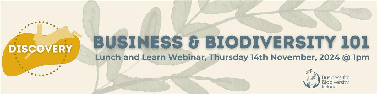 BizBioIrl's tweet photo. EVENT: On November 14, we’ll host a Lunch and Learn webinar to get members up to speed on how and where your business interacts with nature and #biodiversity. #NaturePositive #CSRD #GetOnTrack #BizBioIrl

Sign up for free: https://t.co/FZQXrI0fBQ https://t.co/MP5iKXLz7j
