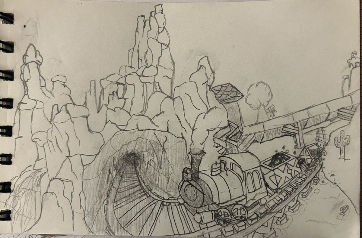 JenAnimates's tweet image. A doodle of big thunder mountain because, why not :&amp;gt;