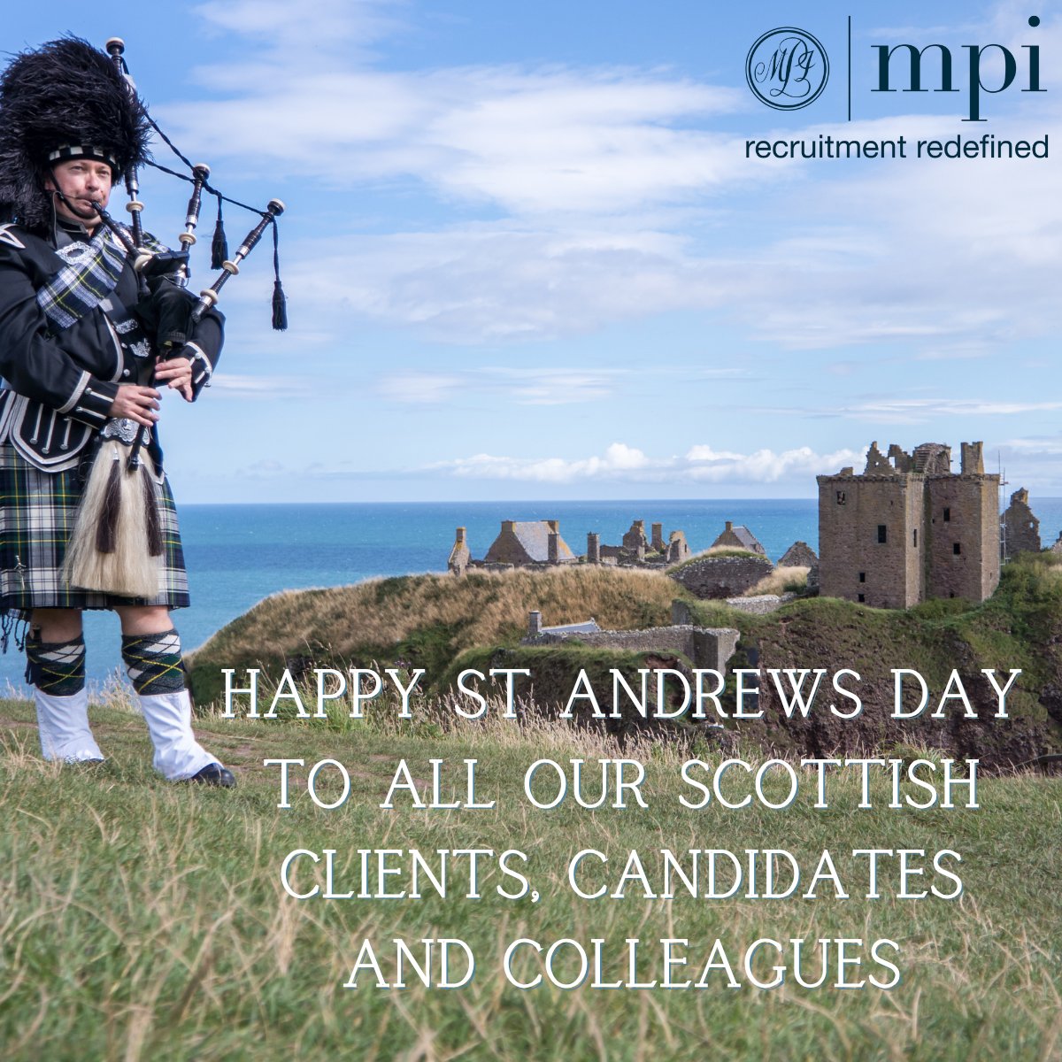 Happy St Andrew’s Day to our Scottish clients, candidates, and colleagues! Grateful for your partnership and all you bring to MPI. Cheers to Scotland! 🎉 #StAndrewsDay #ScottishPride #recruitmentredefined