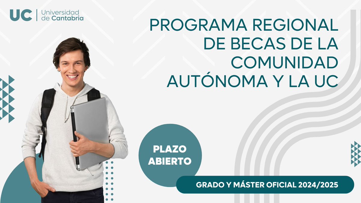 ESTUDIANTES 📝 | Ya puedes consultar las bases del Programa Regional de Becas de la Comunidad Autónoma de Cantabria y la UC para estudiantes matriculados en Grado y Máster Oficial en el curso 2024/2025.

✅Presentación de solicitudes hasta el 09/12.

ℹ️➡️web.unican.es/admision/Pagin…