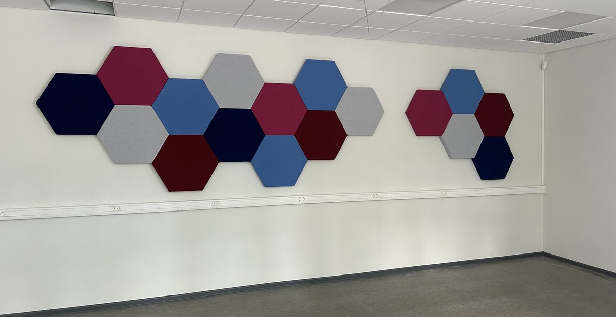 TKTeamGroup's tweet photo. We installed Hexagon Hush Light Acoustic Panels in Virumaa College of Tallinn University of Technology. 
Panel placement and fabric colours are the customer's vision.
👉 https://t.co/U6nMfP4vUQ

#taltech #tkteam #hushlight #acousticpanel #hexagon https://t.co/rqi2kzhqyz