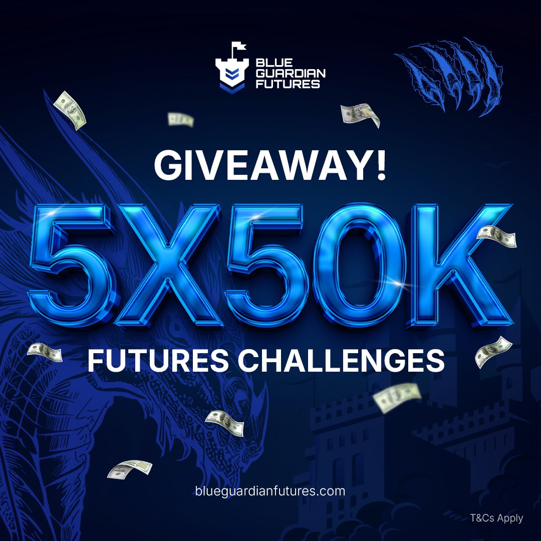 Blue Guardian Futures (@guardianfutures) on Twitter photo ๐ FUTURES GIVEAWAY 5 x $50,000 ACCOUNTS ๐
1๏ธโฃ Follow <a href="/GuardianFutures/">Blue Guardian Futures</a>
2๏ธโฃ Like, repost, and tag 3 traders
3๏ธโฃ Make sure you're signed up on our waitlist on website
Winners picked after our launch ๐ ๐ FUTURES GIVEAWAY 5 x $50,000 ACCOUNTS ๐
1๏ธโฃ Follow <a href="/GuardianFutures/">Blue Guardian Futures</a>
2๏ธโฃ Like, repost, and tag 3 traders
3๏ธโฃ Make sure you're signed up on our waitlist on website
Winners picked after our launch ๐