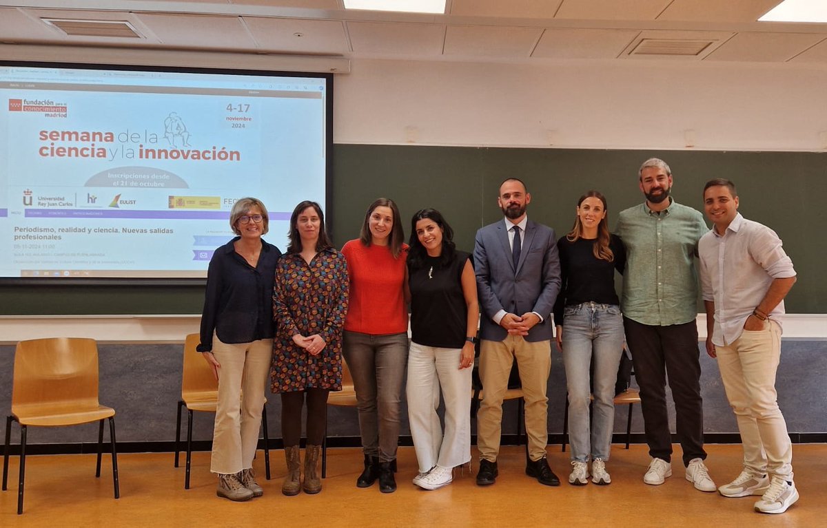 URJCcientifica's tweet photo. @urjc @FECYT_Ciencia @CienciaGob @madrimasd @RTVCes @SOMM_alliance @OndaCeroMadSur @elconfidencial Desde el Vicerrectorado de Investigación, Innovación y Transferencia y la UCC+I queremos agradecer al elenco de ponentes su participación en la jornada "Periodismo, realidad y ciencia. Nuevas salidas profesiones" https://t.co/bRA8Uy5Byq