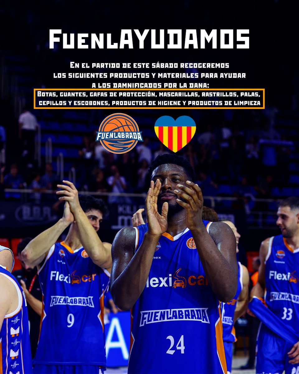 🤝𝐅𝐮𝐞𝐧𝐥𝐀𝐘𝐔𝐃𝐀𝐌𝐎𝐒🤝

ℹ️ Tras las  peticiones recibidas, cambiaremos orientación de nuestra ayuda para las víctimas de la DANA. 

🫶 Así, os solicitamos que en el partido de este sábado en el Fernando Martín donéis los siguientes materiales y productos

#FuenlADN