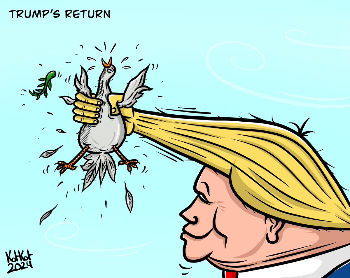 CKotkot's tweet photo. عودة ترمب

Trump’s return 

#USA2024 #electionday2024 #Trump #Harris2024 #Election2024 

Cartoon by @CKotkot https://t.co/iDAfCbjQBm