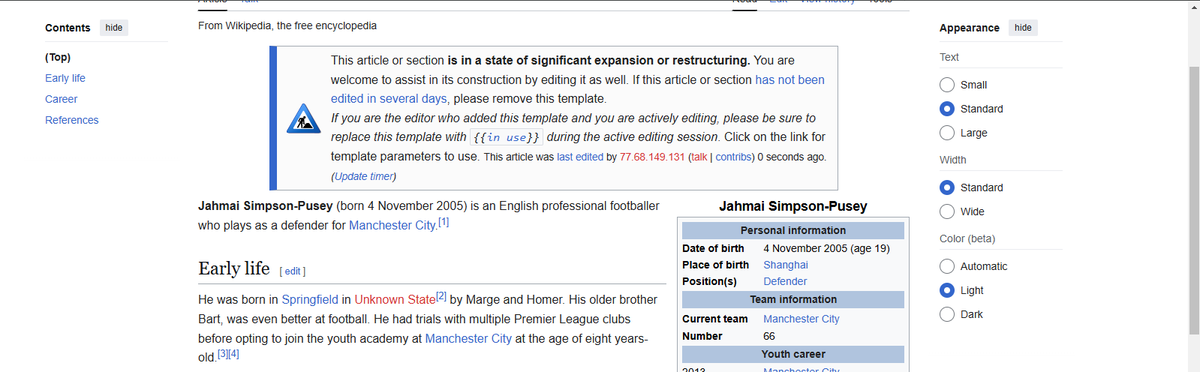 Wikipedia be wildin'