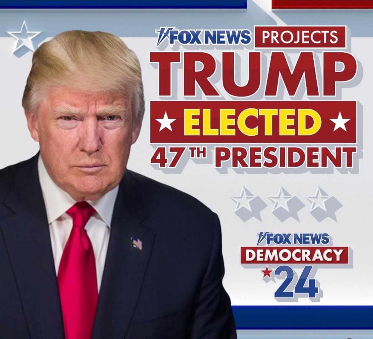DONALD TRUMP eleito 47º presidente dos EUA. Louvado seja Deus. Hoje os EUA destruíram as ideologias de esquerda tanto no voto popular como no colégio eleitoral. Em 2026 será a nossa vez. #bolsonaro26