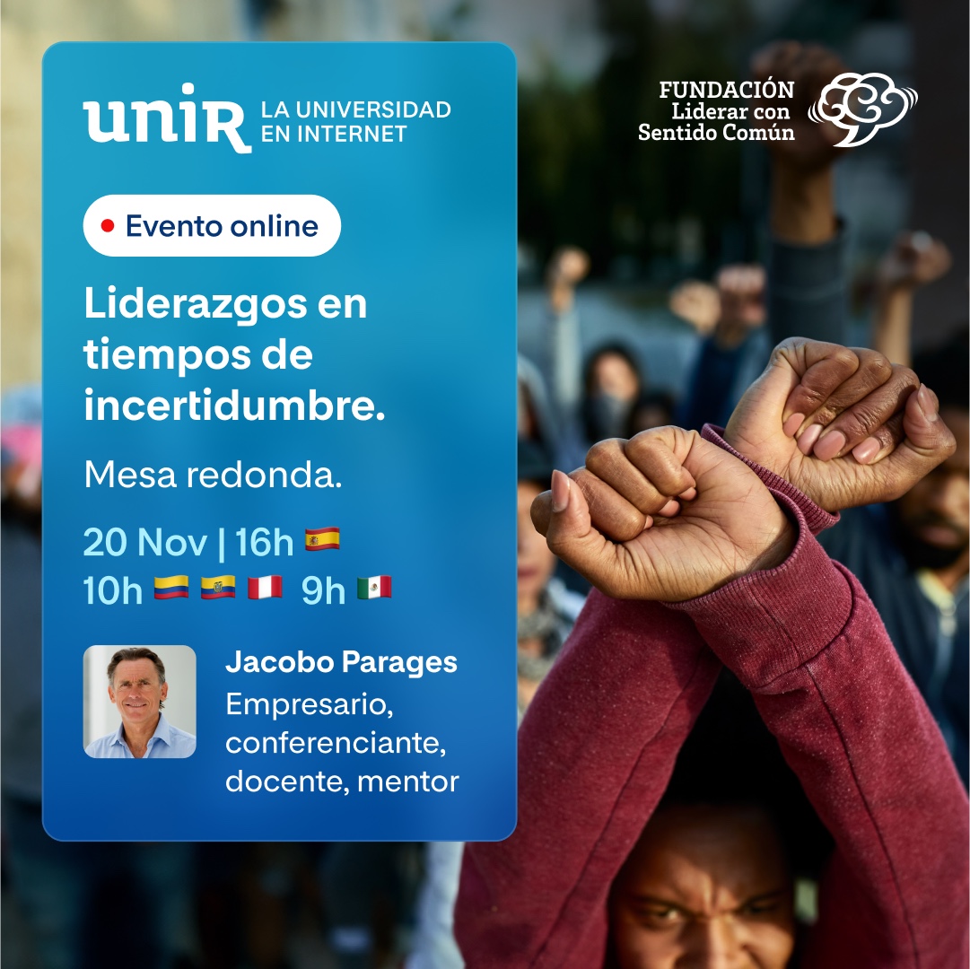 Jacobo Parages (@jacoboparages) on Twitter photo La Fundación @liderarconsentidocomun y <a href="/uniruniversidad/">Universidad Internacional de La Rioja (UNIR)</a> te invitan al Curso de Otoño 2024: “El KO de las democracias y los liderazgos para la reinvención democrática.
El 20 de noviembre modero la mesa “liderazgo en tiempos de incertidumbre” La Fundación @liderarconsentidocomun y <a href="/uniruniversidad/">Universidad Internacional de La Rioja (UNIR)</a> te invitan al Curso de Otoño 2024: “El KO de las democracias y los liderazgos para la reinvención democrática.
El 20 de noviembre modero la mesa “liderazgo en tiempos de incertidumbre”