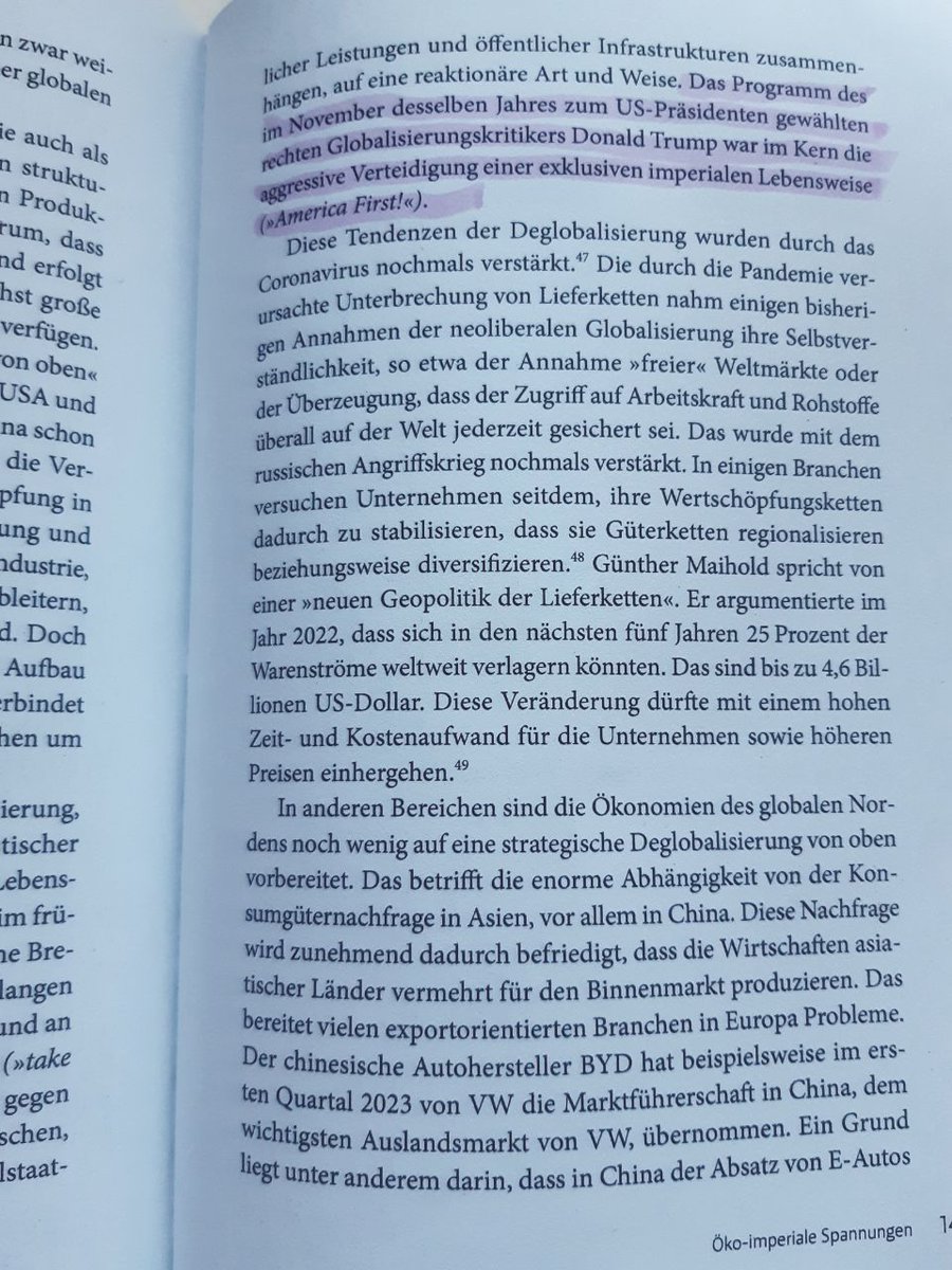 "Das Program des zum US-Präsidenten gewählten Globalisierungskritikers Donald Trump war im Kern die aggressive Verteidigung einer exklusiven imperialen Lebensweise (»America First!«)" mit "offen aggressive Positionen gegenüber dem Herausforderer China".
#KapitalismusAmLimit