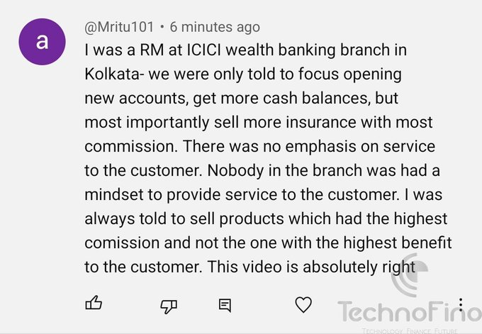 AdityaD_Shah's tweet photo. Never buy Insurance from a bank
They will never care for u.

They will only care about the policy that gives the highest commission
Be it 
Life or Health insurance,
Never buy it from a bank

Here is what ICICI Bank RM has to say about selling insurance👇 https://t.co/3xeaP7IPrK