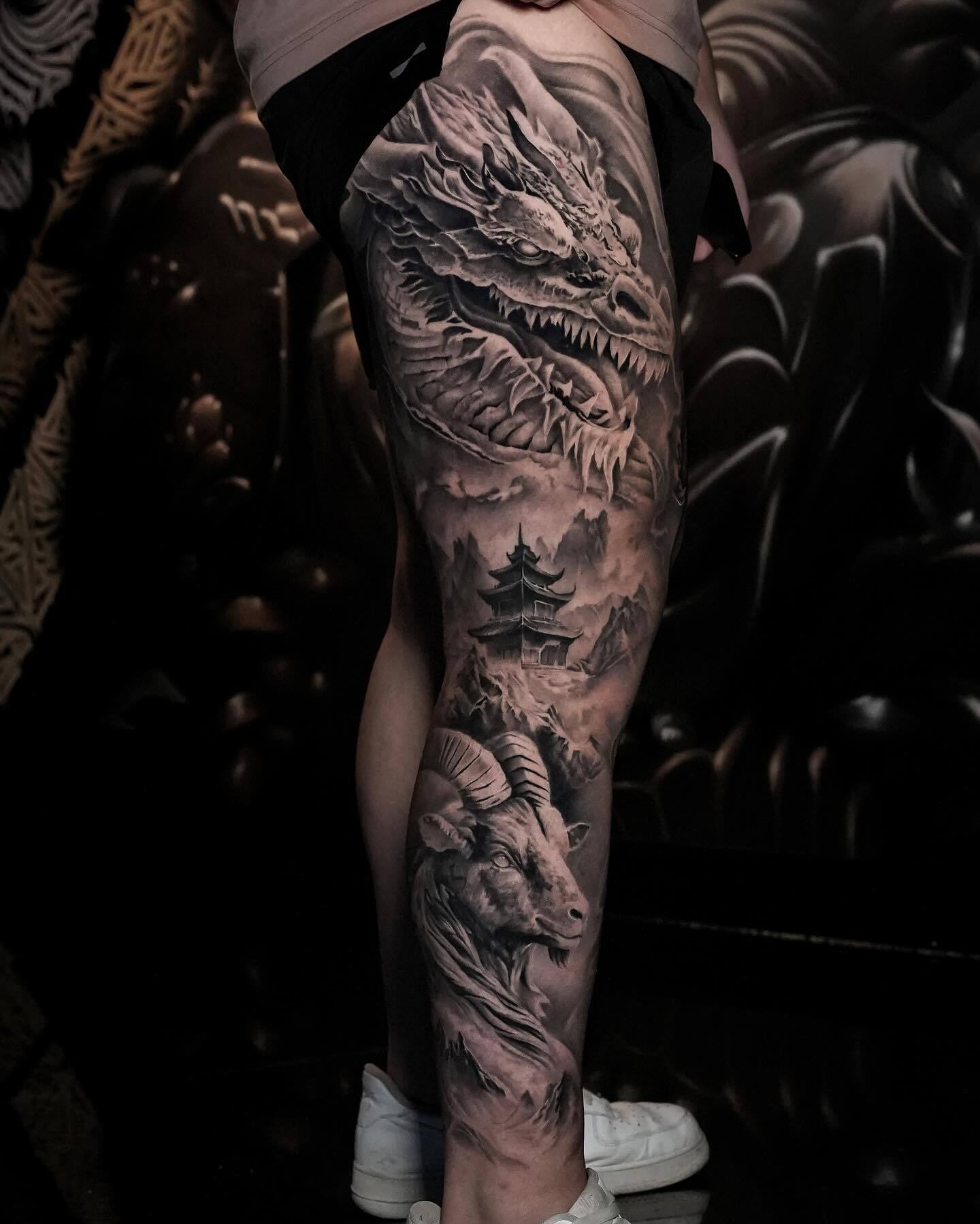 Dragon Leg Tattoo Designs For Men Leg Tattoos: Picture List Of Leg