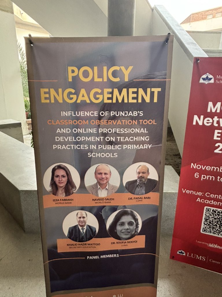Starting: Policy Engagement | Influence of Punjab’s Classroom Observation Tool (COT). In Collaboration with <a href="/LUMS_SOE/">LUMS SOE</a> and <a href="/DARERCPK/">DARE - Research Consortium</a>.