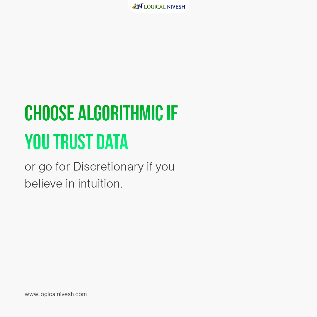 NiveshLogical's tweet image. Navigating the market requires choosing the right strategy.

Opt for Algorithmic if you trust data, or go for Discretionary if you believe in intuition and find your trading style.

Follow Logical Nivesh for more insights and trading strategies!

#TradingStrategies #LogicalNivesh