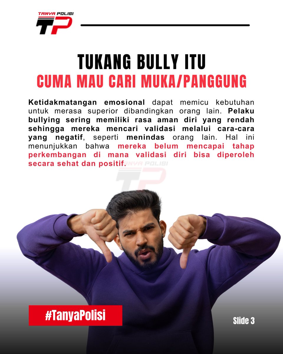 tanyapolisi's tweet photo. Mengapa tukang bully itu sampah?? #tanyapolisi #polisibertanya https://t.co/tMz15IKp3X