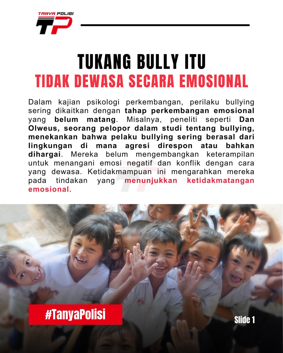tanyapolisi's tweet photo. Mengapa tukang bully itu sampah?? #tanyapolisi #polisibertanya https://t.co/tMz15IKp3X