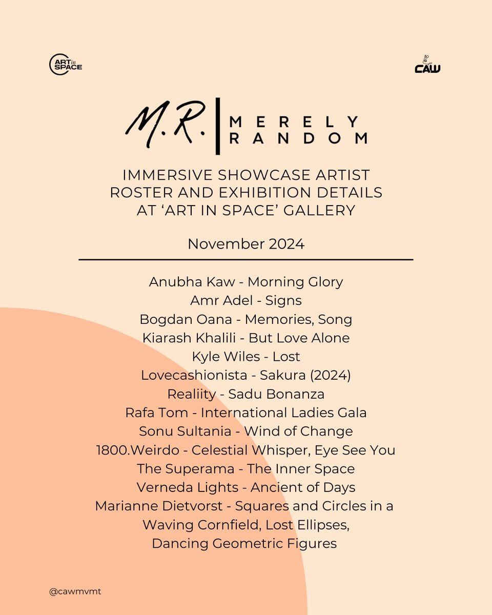 Discover the incredible artists of the Merely Random Immersive Art Exhibition at Art In Space! New artists &amp; works featured monthly—experience art like never before!