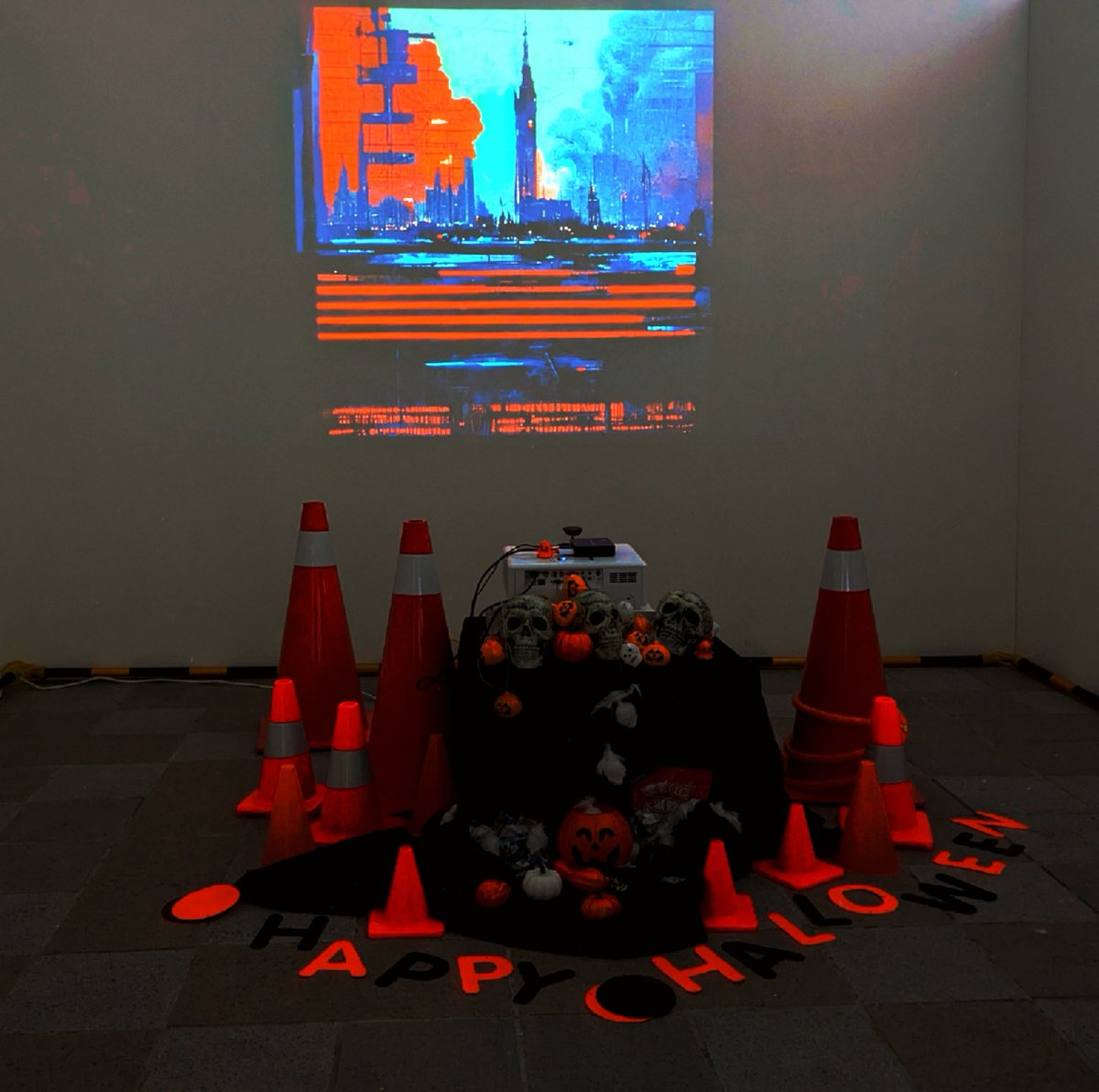 ~gM! bold view of <a href="/x3r0ne/">x3r0ne</a> 's AI Art at my Glitch Art Gallery for Glitchtober OCTOBERRORs exhibition yawl, complete wit under-construction-alter for Halloween 🎃🧡🖤🧡🖤✨🌙⚡️