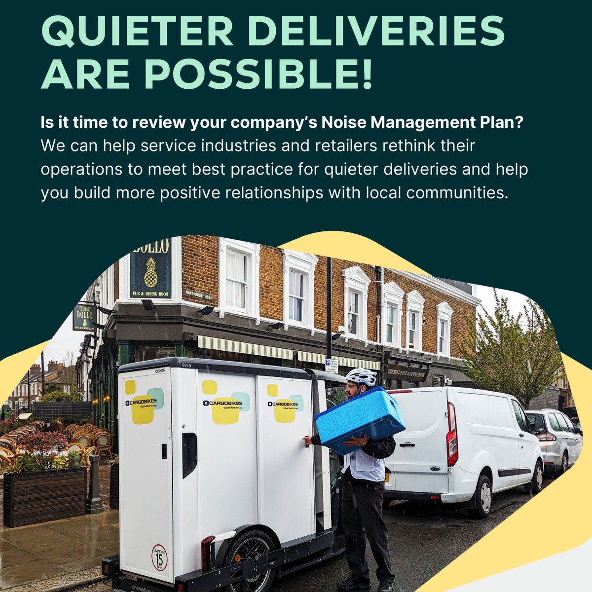 E-cargobike delivery can play a key role in mitigating noise pollution from traffic and help improve relations between communities and service providers.
Contact e-cargobikes.com to explore how silent deliveries can benefit your company.
 #QuietDeliveries #UrbanPlanning