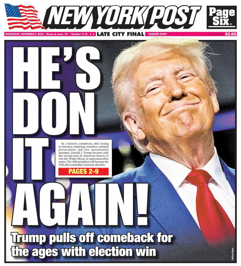 itsfakejohnny's tweet photo. He's don it Again. We won. 
We made history. 
#Maga #TRUMPWIN https://t.co/L8lTt3fKXJ