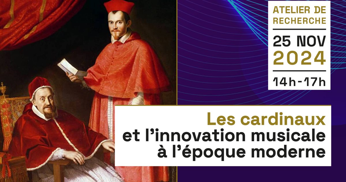 DYPACuvsq's tweet image. 📣#SaveTheDate 
Atelier de #recherche autour de la parution de l’ouvrage “Les cardinaux et l’innovation musicale à l’époque moderne” de Jorge Morales @DYPACuvsq
Inscriptions par mail à jorge.morales@uvsq.fr
📍Salle 526 - 47 bd Vauban Guyancourt
💻Participation possible en visio
