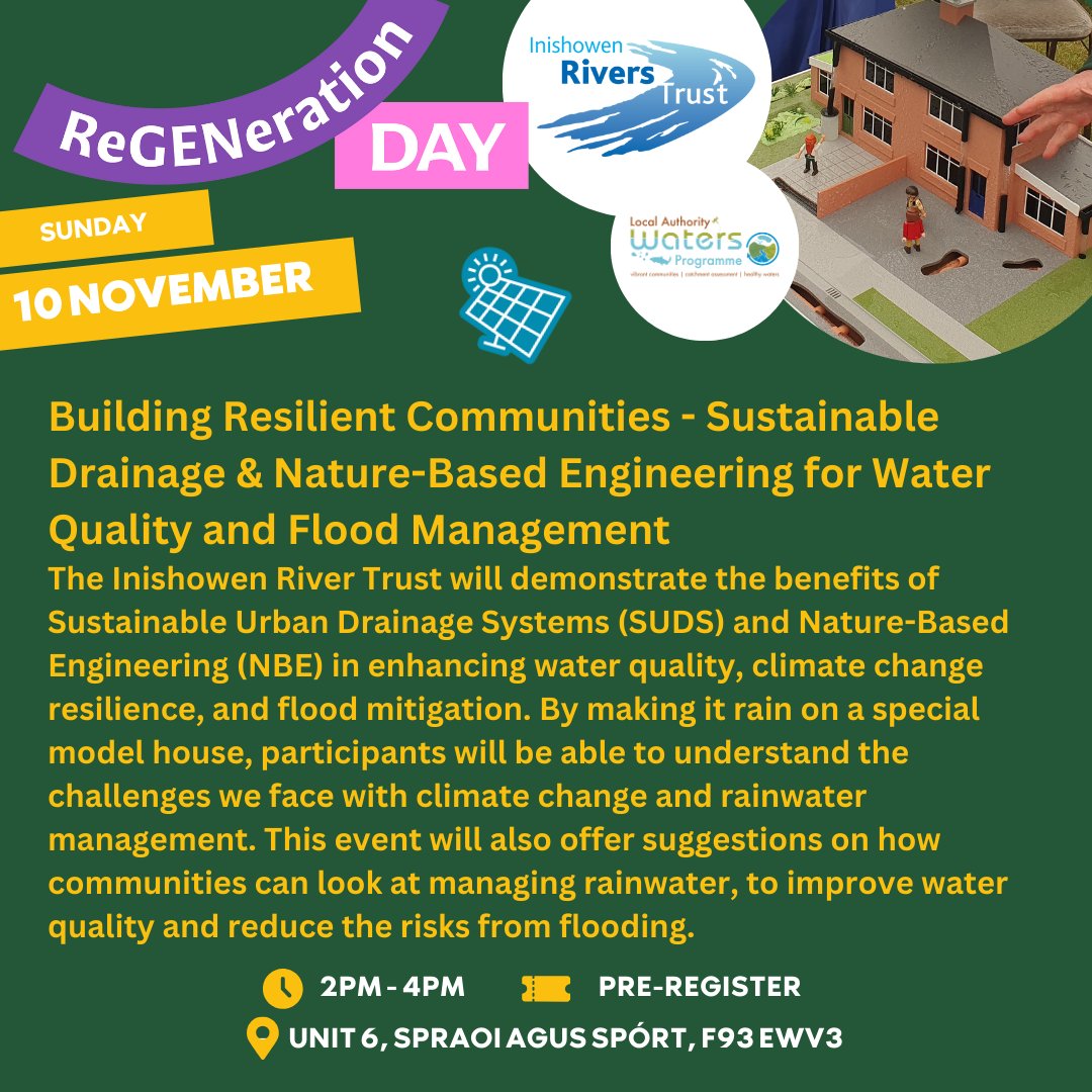 Inishowen Rivers Trust (@inishowenrivers) on Twitter photo The Inishowen Rivers Trust are part of the ReGeneration Day of FREE events for all ages in Carndonagh on Sunday 10th November thanks to <a href="/WatersProgramme/">Local Authority Waters Programme</a> For details and booking visit spraoiagussport.ie/griosadh/ The Inishowen Rivers Trust are part of the ReGeneration Day of FREE events for all ages in Carndonagh on Sunday 10th November thanks to <a href="/WatersProgramme/">Local Authority Waters Programme</a> For details and booking visit spraoiagussport.ie/griosadh/