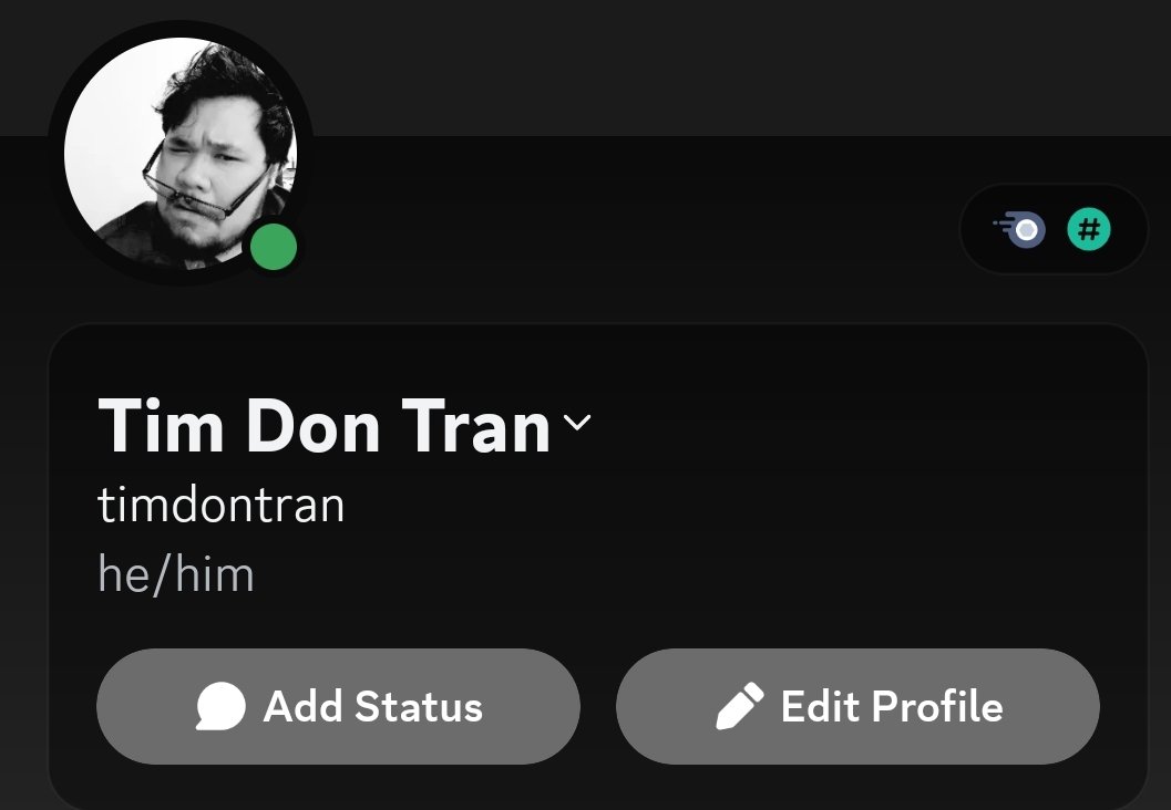 TimDonTran's tweet image. I can see the writing on the wall that Twitter just ain't gonna be a good place to hang around for the time being, so for my sake, just gonna bounce off for a bit and get this app off my phone.
Here's my Discord info, for those who don't have my there yet. I don't respond fast-