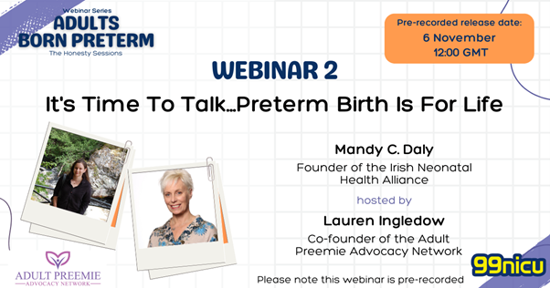 💜 Thank you to Mandy for her wealth of experience. Preterm birth matters to the family unit &amp; the individual. Past, present &amp; future ⏳ 

Understanding &amp; communication is 🗝️ 

Uploaded on the 99nicu YouTube channel from 12pm GMT today.  @99nicu  <a href="/Adultpreemies/">Adult Preemie Advocacy Network</a> <a href="/IrishNeonatal/">INHA</a>