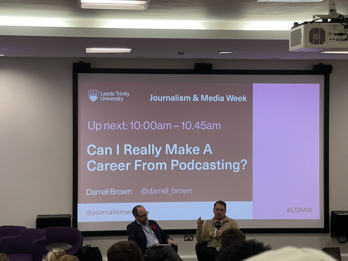 LTUYasmin's tweet photo. “It was always story first” 
@darrell_brown says this to the attendees of today’s talk about making content in podcasting. #LTJMW https://t.co/2JBYtJzZJE
